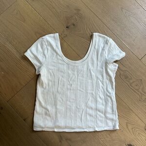Madewell White Top with cute design SIZE MEDIUM